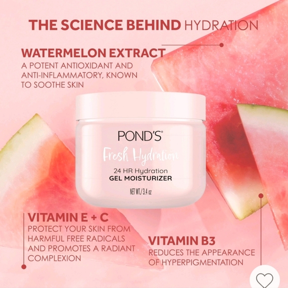 ๐2/$20 Pond's Fresh Hydration Gel Moisturizer Watermelon Extract - Picture 7 of 9